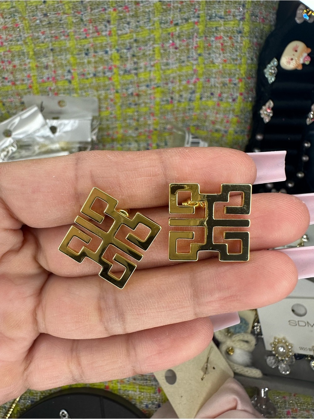 A great Gold-Tone Geometric Earrings - Women Jewelry